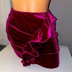 Rouched Velvet ruffle skirt Medium